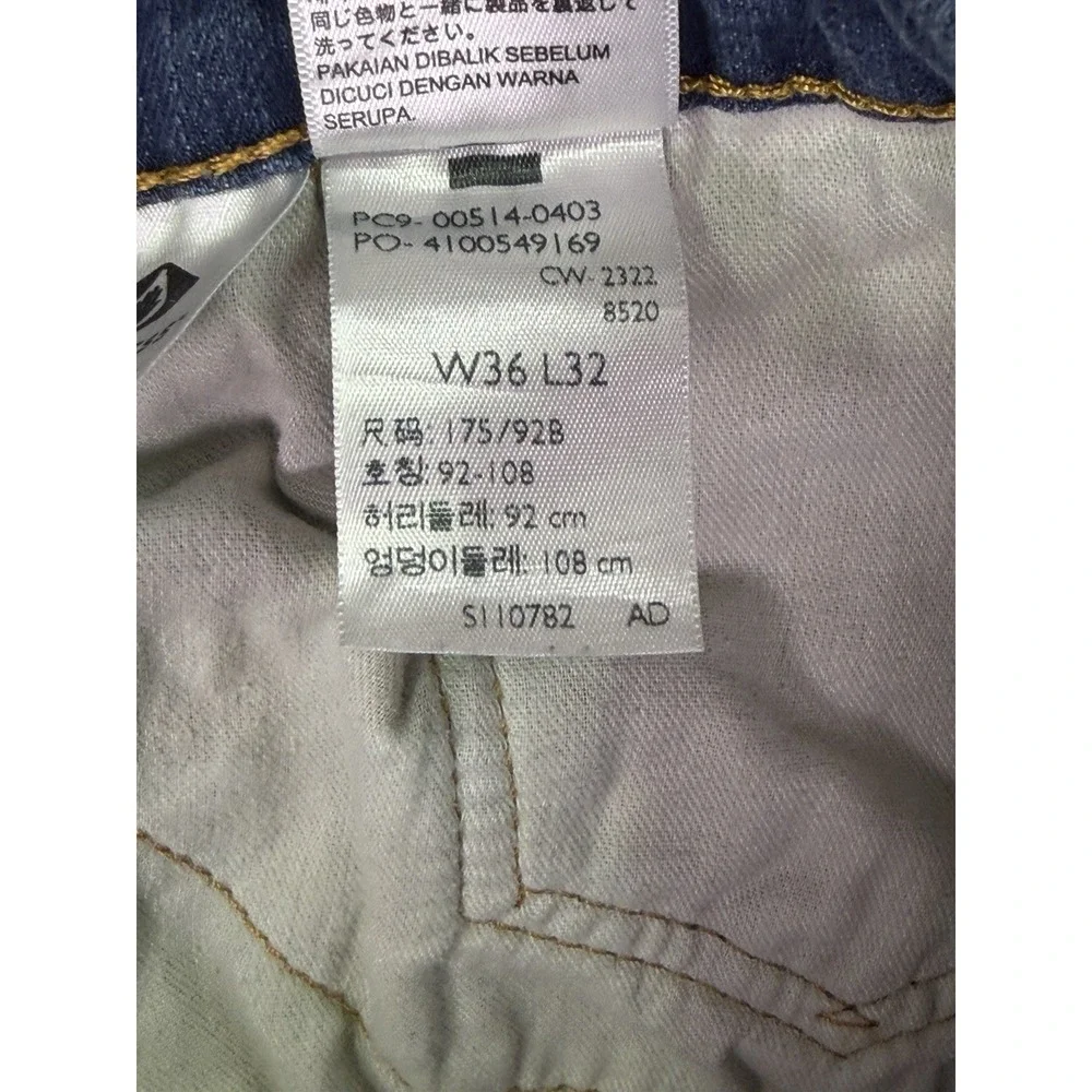 Levis 514 Jeans Mens 36x32 Blue Straight Athletic Medium Wash Denim Mid Rise